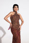 Fahad Hussayn E-Storepk dress Brown wine / Net / Gown ELYSARA