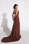 Fahad Hussayn E-Storepk dress Brown wine / Net / Gown ELYSARA