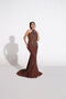 Fahad Hussayn E-Storepk dress Brown wine / Net / Gown ELYSARA