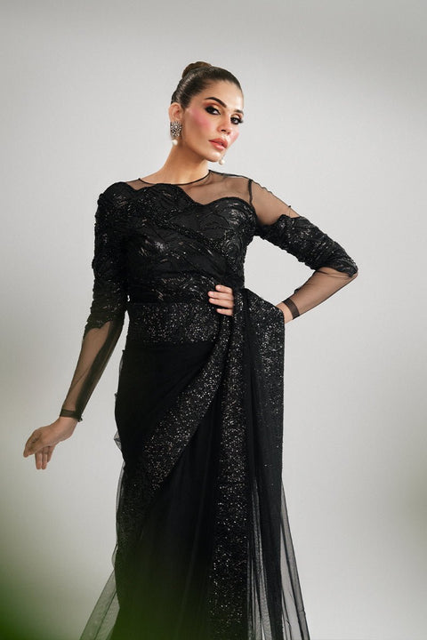 Fahad Hussayn E-Storepk G ad 29 Dec 24 Black / Net / Saree NEOLOUM