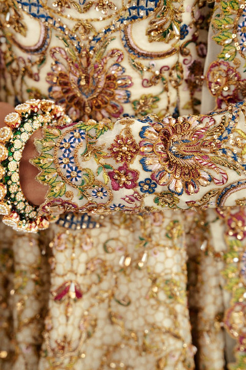 Fahad Hussayn E-Storepk Gharoli ivory / organza / Anarkali AMARBAIL