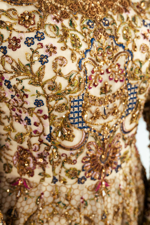 Fahad Hussayn E-Storepk Gharoli ivory / organza / Anarkali AMARBAIL
