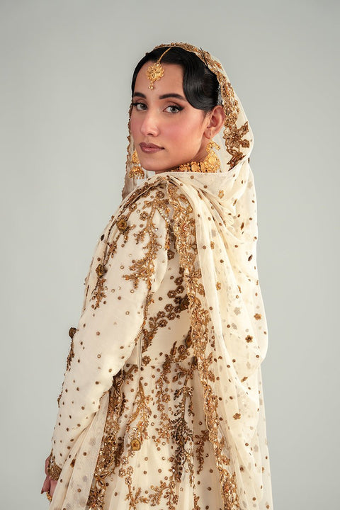 Fahad Hussayn E-Storepk Gharoli off white / organza / Anarkali CHANAKPUR