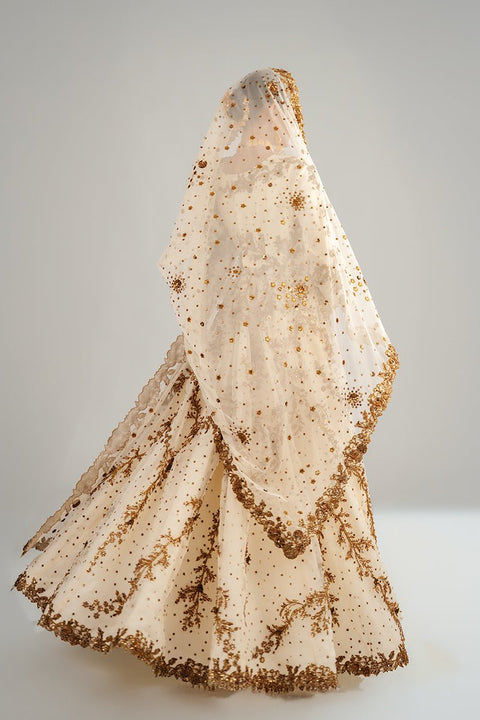 Fahad Hussayn E-Storepk Gharoli off white / organza / Anarkali CHANAKPUR