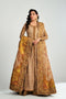 Fahad Hussayn E-Storepk Gharoli Rusted Gold / Silk / Open Jacket Anarkali KURMA