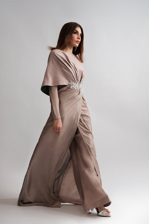 Fahad Hussayn E-Storepk Icon with Amna Babar Beige / Silk / Western SHASTRA