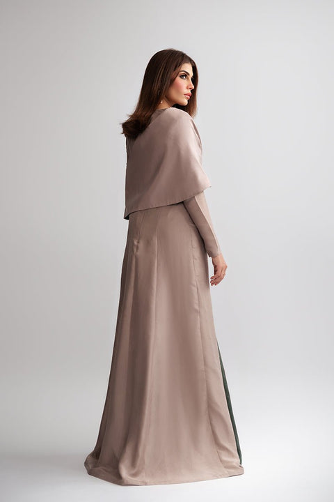 Fahad Hussayn E-Storepk Icon with Amna Babar Beige / Silk / Western SHASTRA