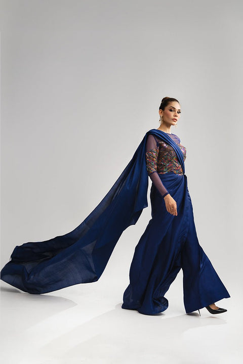 Fahad Hussayn E-Storepk Icon with Amna Babar Blue / Silk / Western AVILA