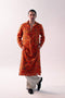 Fahad Hussayn E-Storepk Kurta Rust Printed / Lawn Gaba Kurta