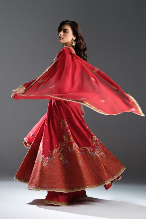 Fahad Hussayn E-Storepk Stitched Standard / Red / Lawn / Chiffon SPIRE