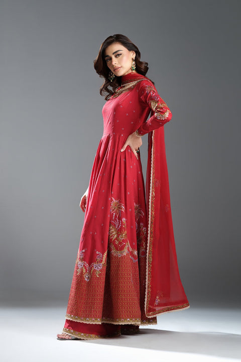 Fahad Hussayn E-Storepk Stitched Standard / Red / Lawn / Chiffon SPIRE