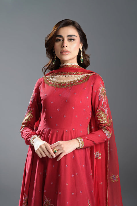 Fahad Hussayn E-Storepk Stitched Standard / Red / Lawn / Chiffon SPIRE