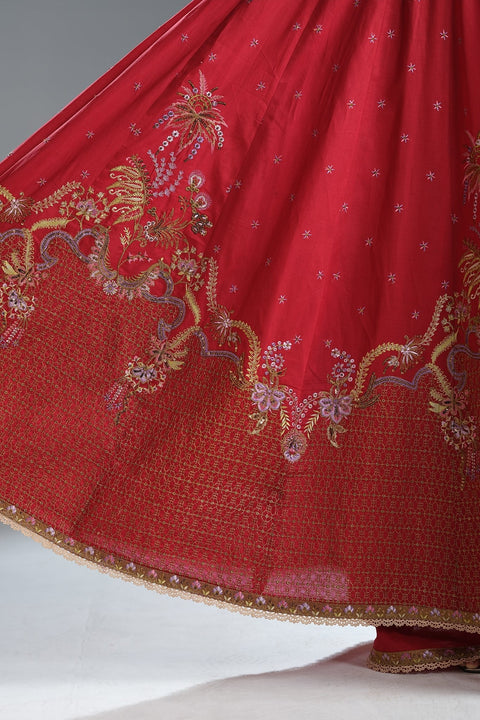 Fahad Hussayn E-Storepk Stitched Standard / Red / Lawn / Chiffon SPIRE