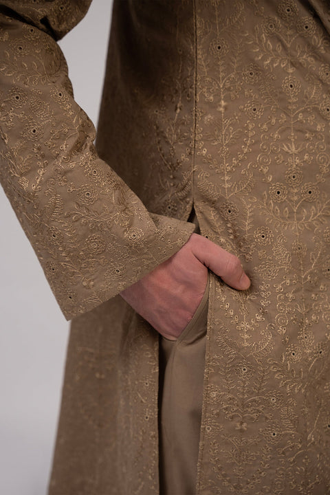 Fahad Hussayn E-Storepk Unstitched/Stitched Standard / Soil Brown / Cotton Arash