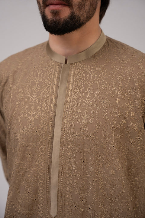 Fahad Hussayn E-Storepk Unstitched/Stitched Standard / Soil Brown / Cotton Arash