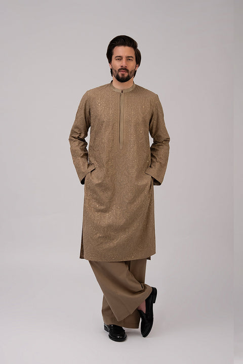 Fahad Hussayn E-Storepk Unstitched/Stitched Standard / Soil Brown / Cotton Arash