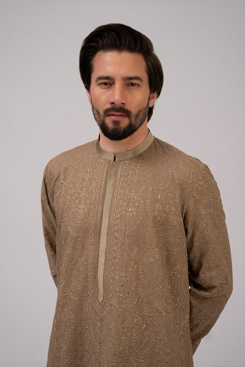 Fahad Hussayn E-Storepk Unstitched/Stitched Standard / Soil Brown / Cotton Arash