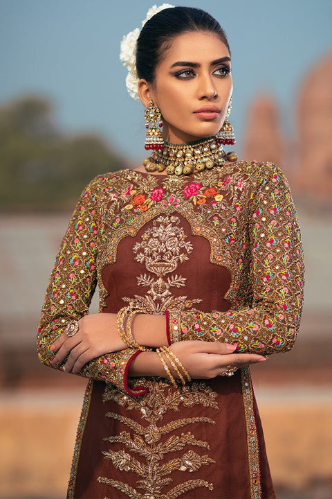 Fahad Hussayn E-Storepk Unstitched CHOCOLATE BROWN GHOR