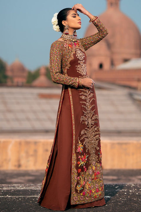Fahad Hussayn E-Storepk Unstitched CHOCOLATE BROWN GHOR