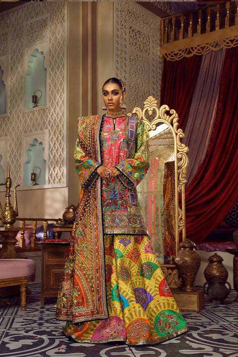 Fahad Hussayn E-Storepk Unstitched/Stitched LIME GREEN KUMBAK