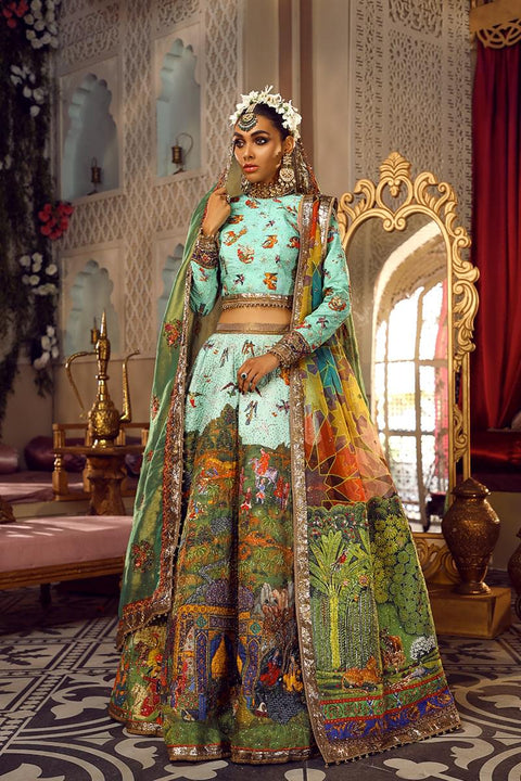 Fahad Hussayn E-Storepk Unstitched/Stitched TURQOISE/ ICE BLUE BHINMAAL