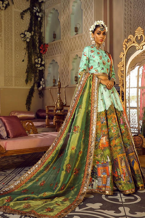 Fahad Hussayn E-Storepk Unstitched/Stitched TURQOISE/ ICE BLUE BHINMAAL