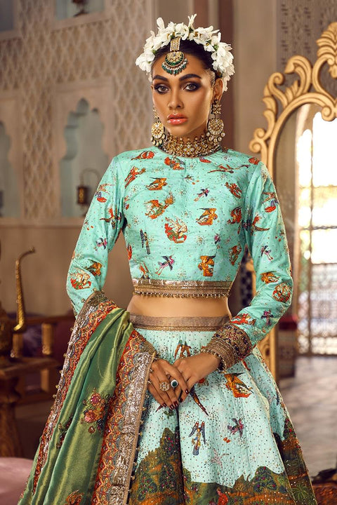 Fahad Hussayn E-Storepk Unstitched/Stitched TURQOISE/ ICE BLUE BHINMAAL