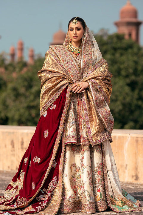 Fahad Hussayn Unstitched IVORY DHOLPUR